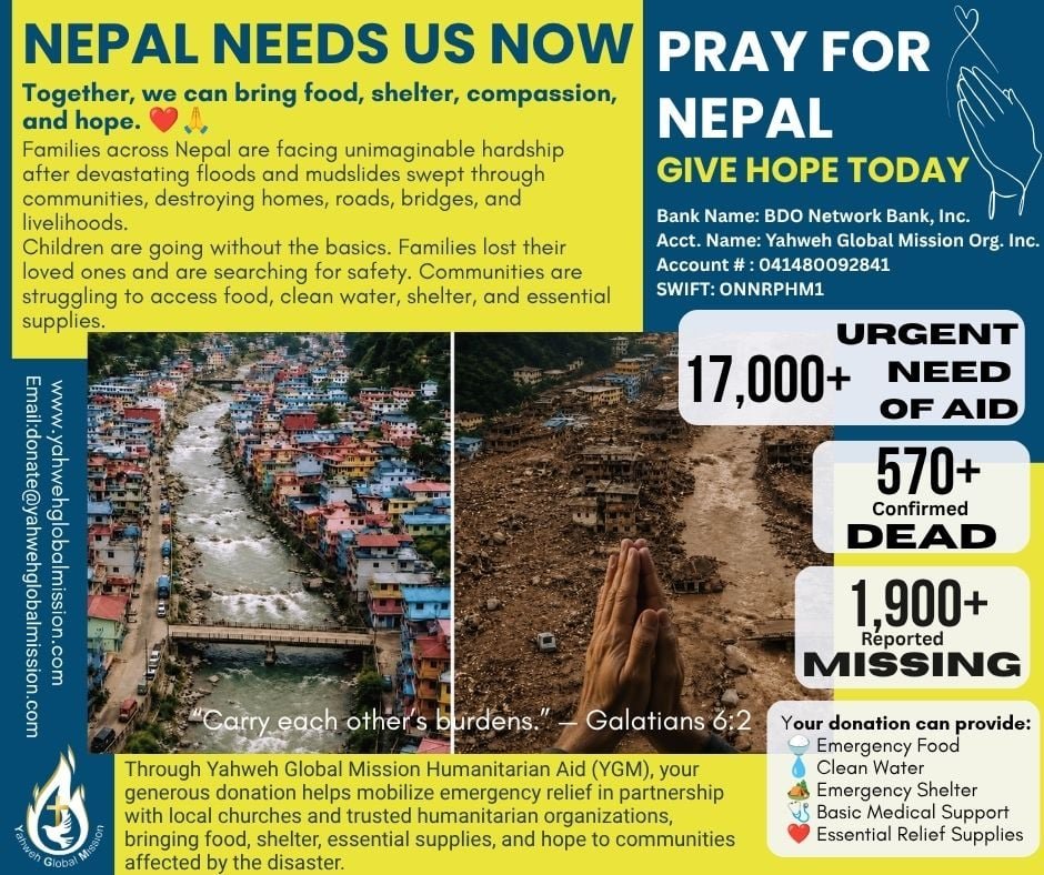 Nepal Flood Relief 2026 appeal — Nepal needs us now: 17,000+ children impacted, 570+ confirmed dead, 1,900+ reported missing